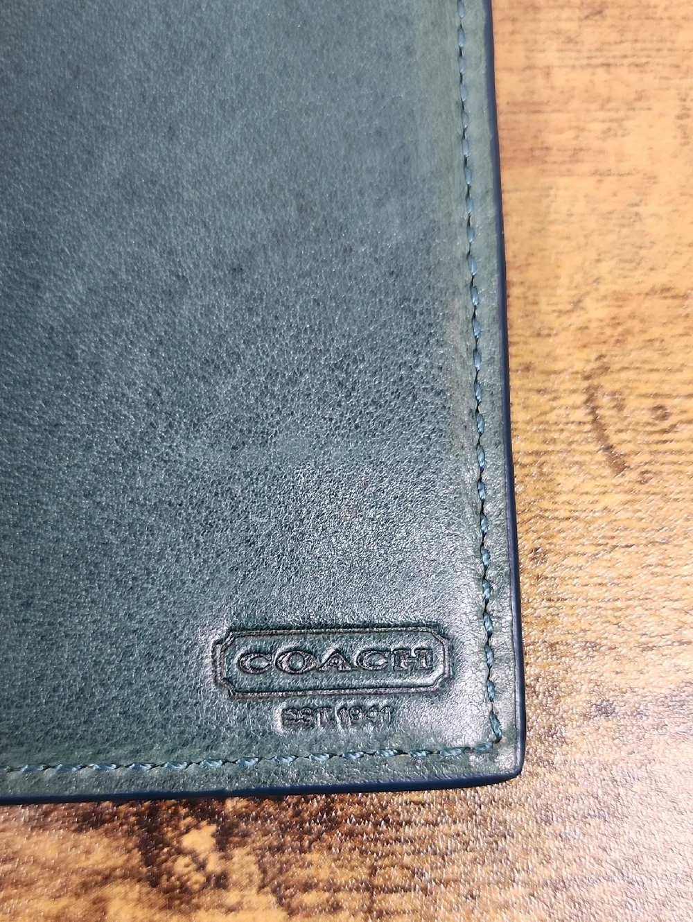 Vintage Coach Unisex Green Bi-fold Wallet